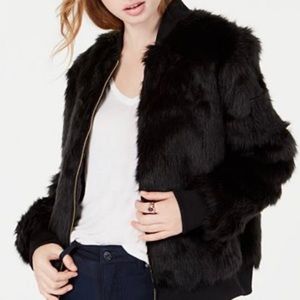 Faux fur coat. Faux-fur bomber